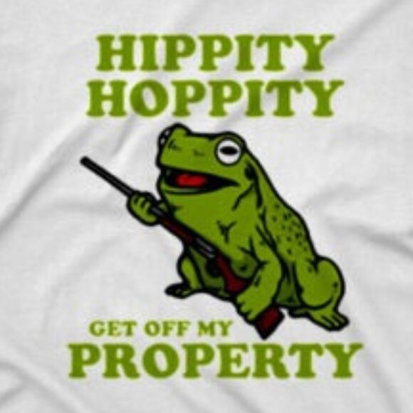 Frog Hippity Hoppity Get Off My Property Funny Meme 90s Retro Humor T-Shirt 90 - Picture 2 of 5